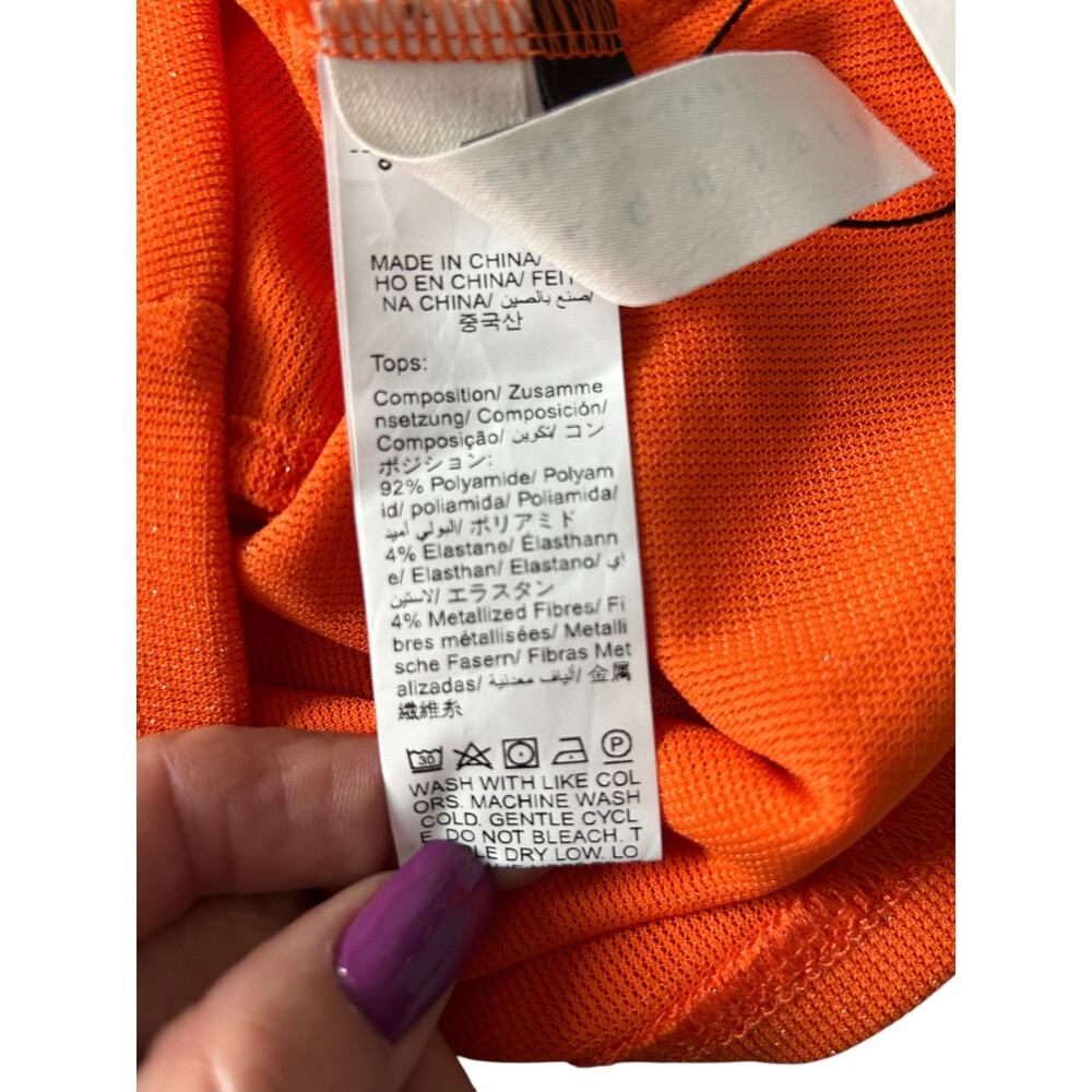 NWT Fiery Orange Missguided Crop Tank With Fishtail Skirt 2 Piece Set Size Small - Picture 7 of 11